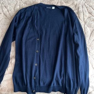 Navy Blue Button-Down Cardigan Unisex